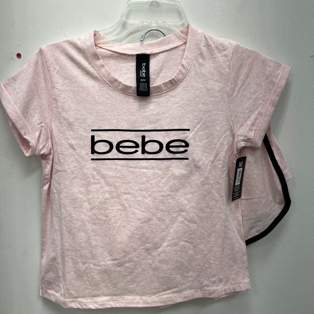 Bebe 2 Piece Light Heather Pink Top & Boxers Sleepwear